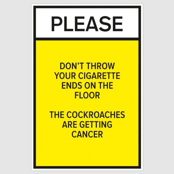 Warning Cigarette Funny Poster (12 x 18 inch)