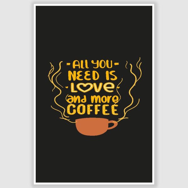 All You Need Is Coffee Poster (12 x 18 inch)