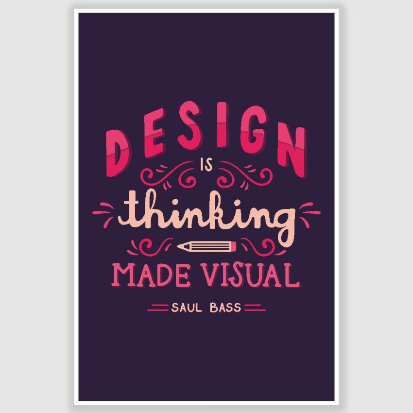 Design Is Thinking Inspirational Poster (12 x 18 inch)