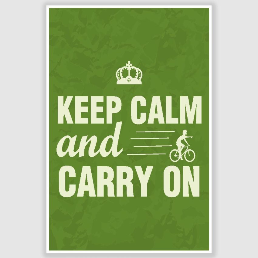 Keep Calm and Carry On Inspirational Poster (12 x 18 inch)