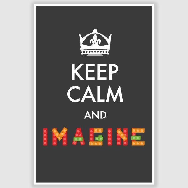 Keep Calm and Imagine Inspirational Poster (12 x 18 inch)