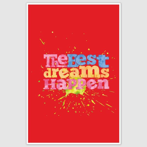 Best Dreams Happen Inspirational Poster (12 x 18 inch)