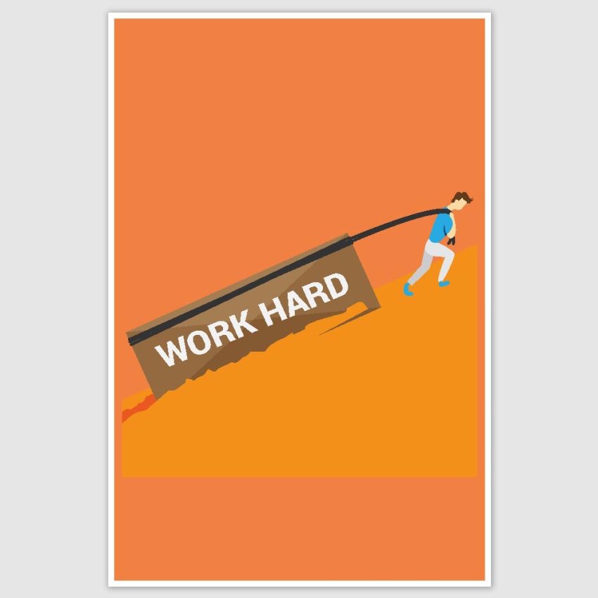 Work hard Motivation Poster (12 x 18 inch)