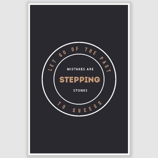 Mistakes Are Stepping Stones Inspirational Poster (12 x 18 inch)