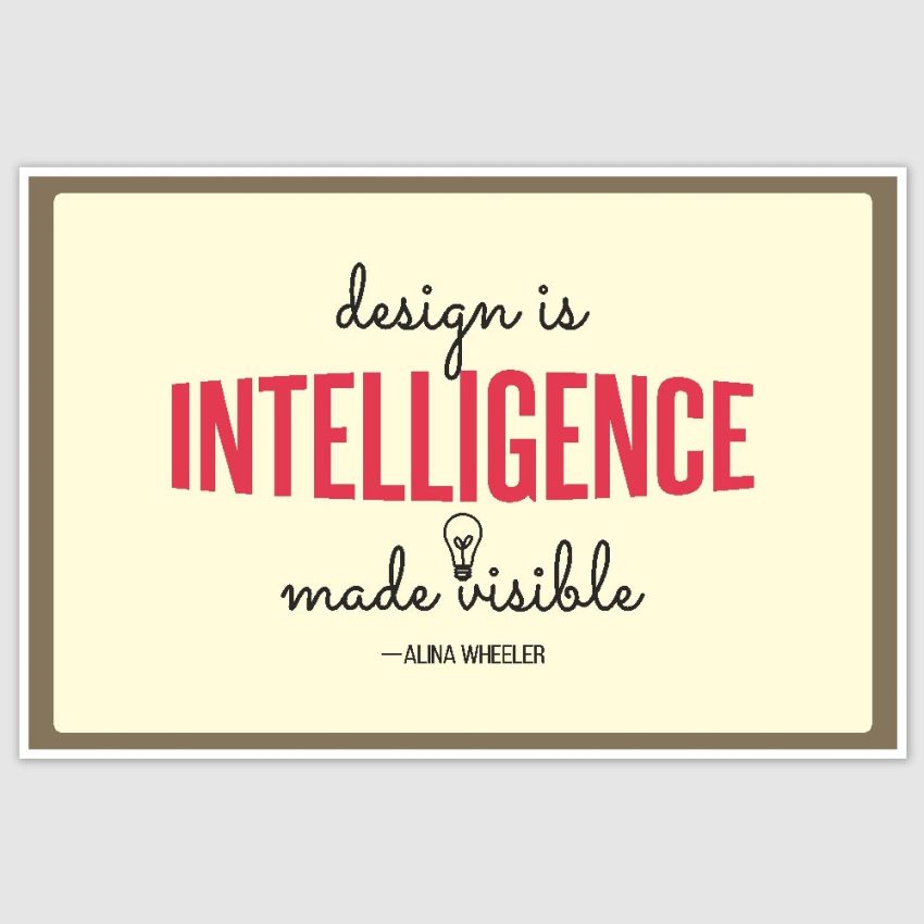 Design Is Intelligence Inspirational Poster (12 x 18 inch)