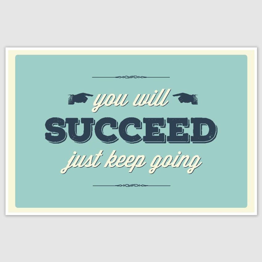 You Will Succeed Inspirational Poster (12 x 18 inch)