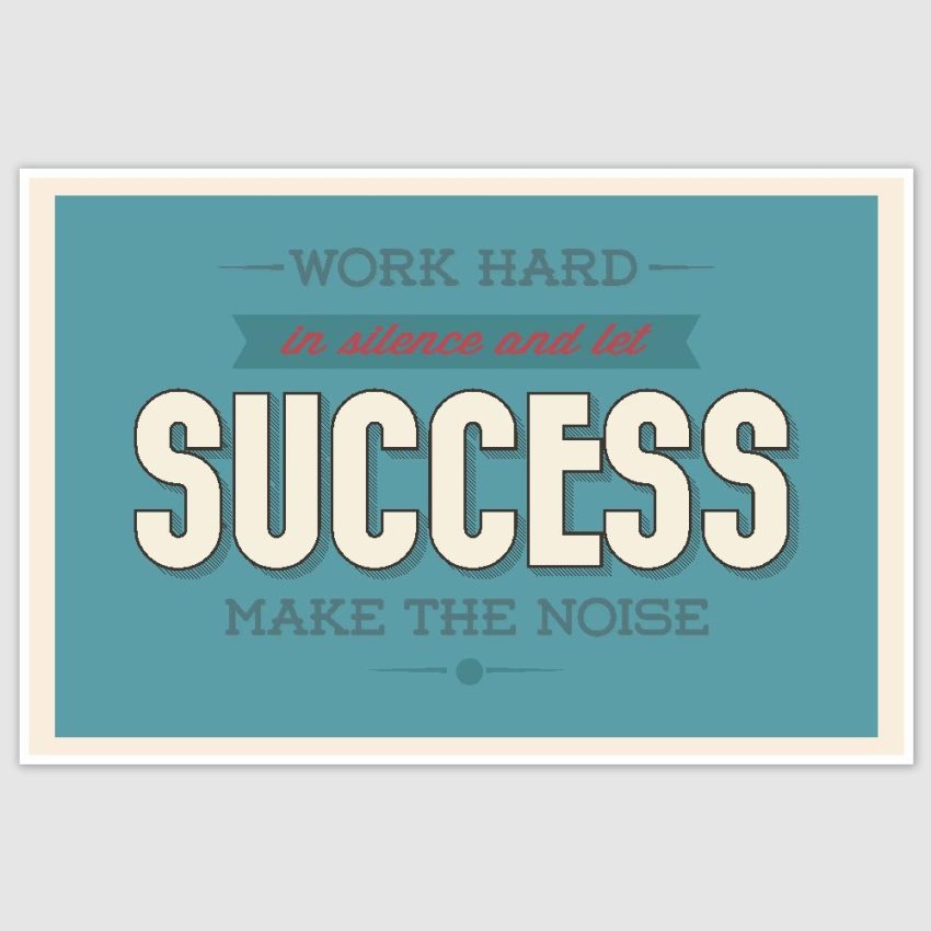 Work Hard Inspirational Poster (12 x 18 inch)