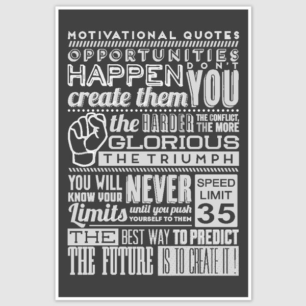 Motivational Quotes Typography Poster (12 x 18 inch)