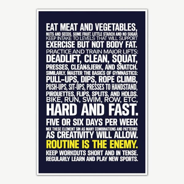 Fitness In 100 Words Gym Quotes Poster Art