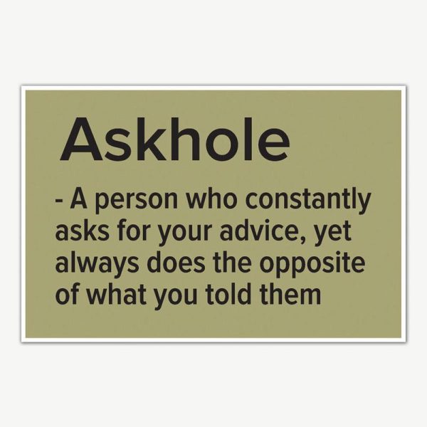 Askhole Definition Funny Poster