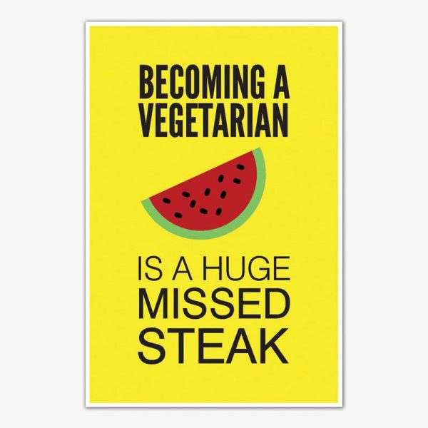 Vegetarian Funny Poster Art