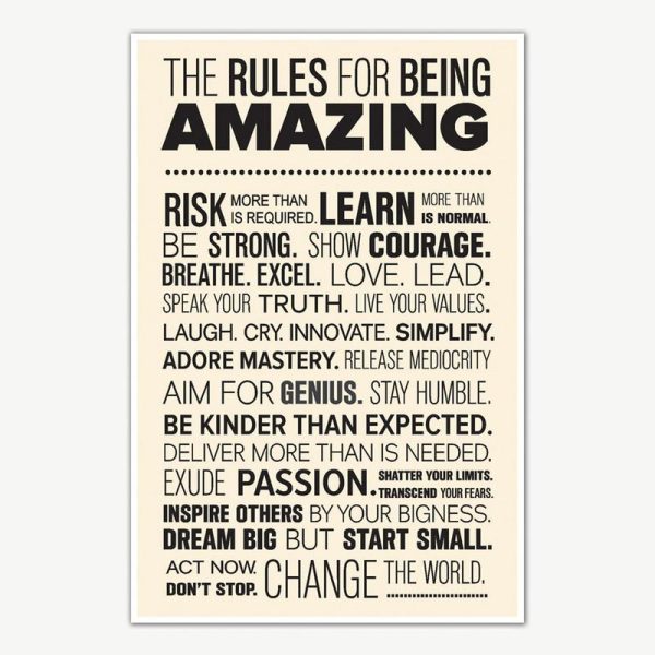 The Rules For Being Amazing Quotes Poster