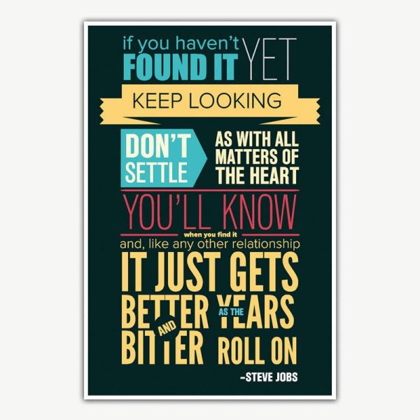 Steve Jobs Don't Settle Quote Poster