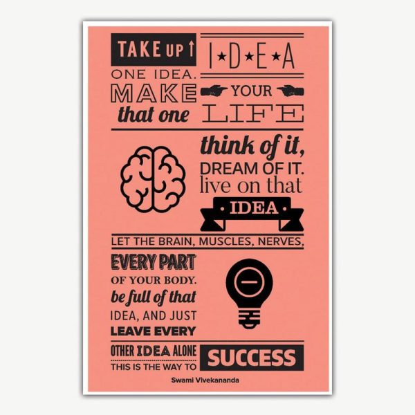 Swami Vivekananda Take Up One Idea Quote Poster