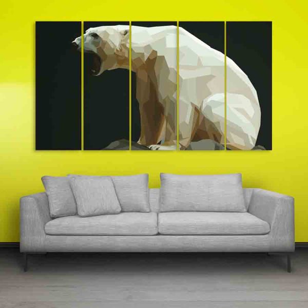 Multiple Frames Bear Polygon Wall Painting (150cm X 76cm)