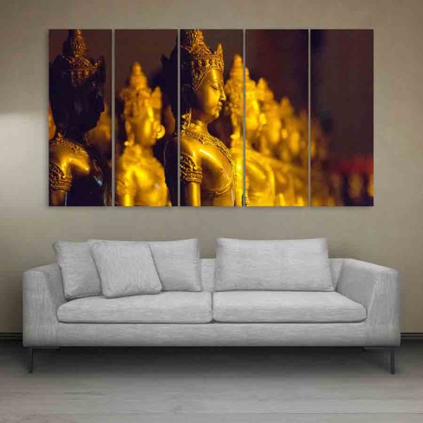 Multiple Frames Buddha Beautiful Wall Painting (150cm X 76cm)