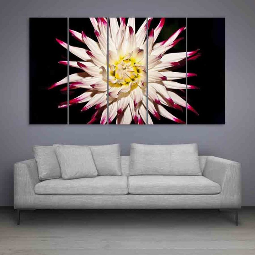 Multiple Frames Beautiful Flower Wall Painting (150cm X 76cm)