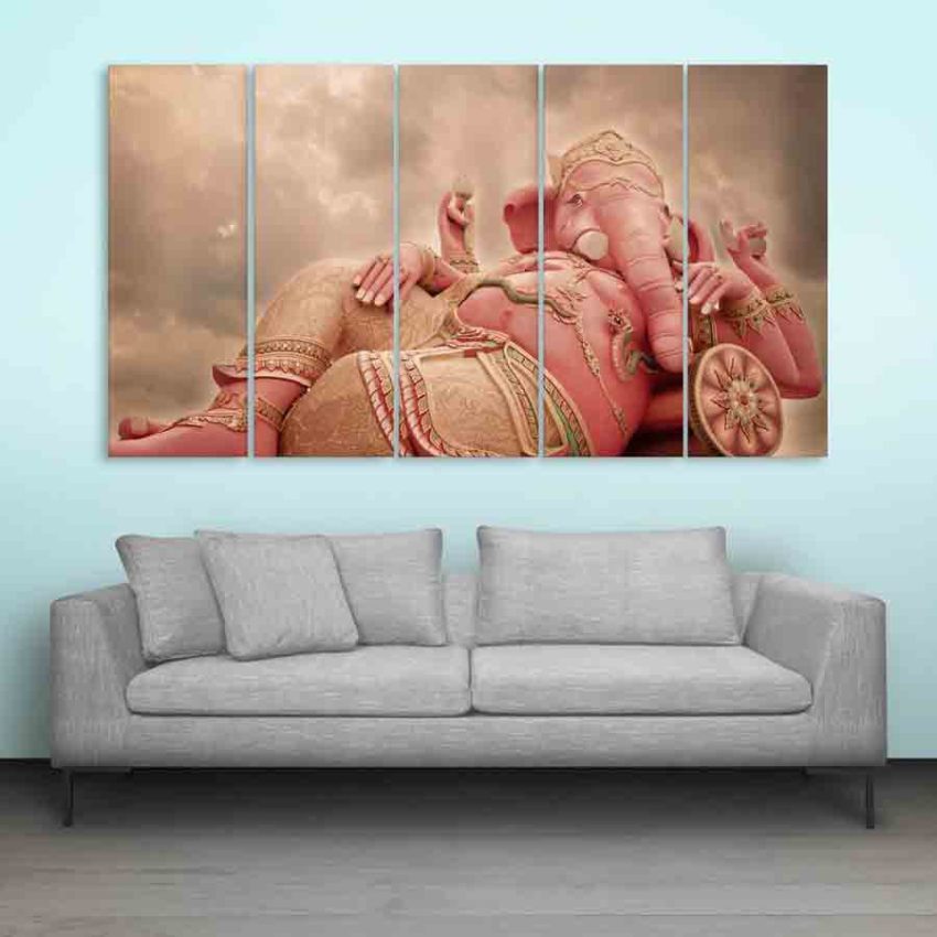 Multiple Frames Lord Ganesha Beautiful Wall Painting (150cm X 76cm)