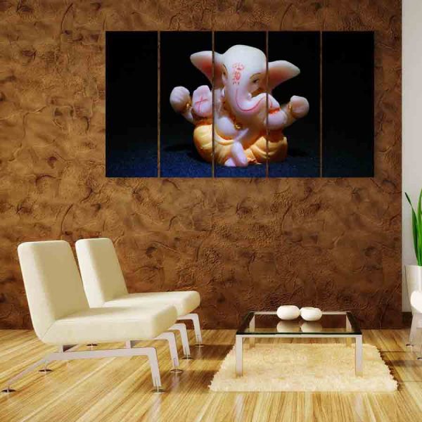 Multiple Frames Lord Ganesha Beautiful Wall Painting (150cm X 76cm)