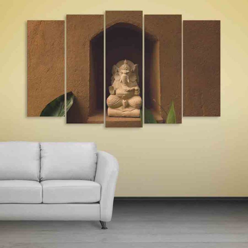 Multiple Frames Lord Ganesha Beautiful Wall Painting (150cm X 76cm)