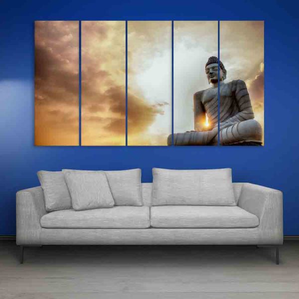 Multiple Frames Buddha Beautiful Wall Painting (150cm X 76cm)