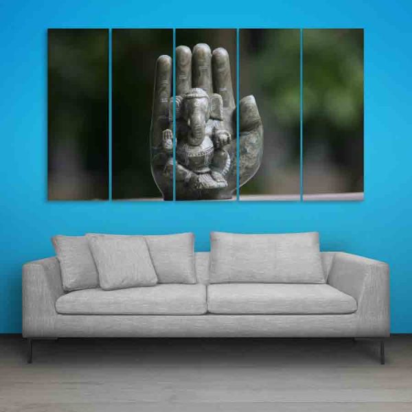 Multiple Frames Lord Ganesha Beautiful Wall Painting (150cm X 76cm)