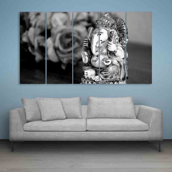 Multiple Frames Lord Ganesha Beautiful Wall Painting (150cm X 76cm)