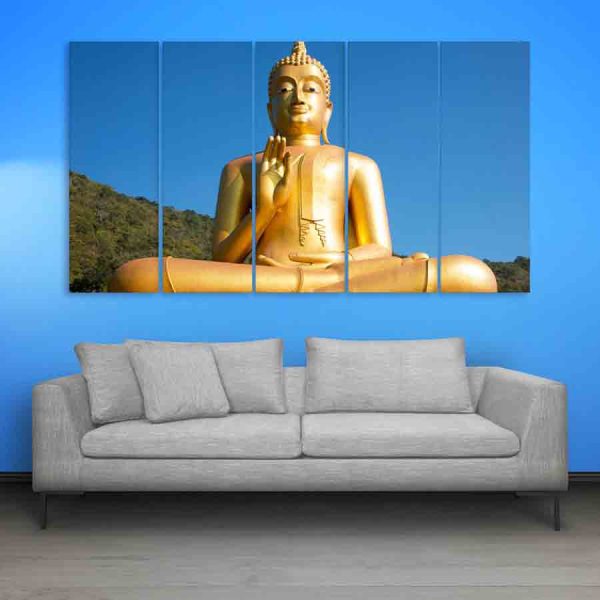 Multiple Frames Buddha Beautiful Wall Painting (150cm X 76cm)