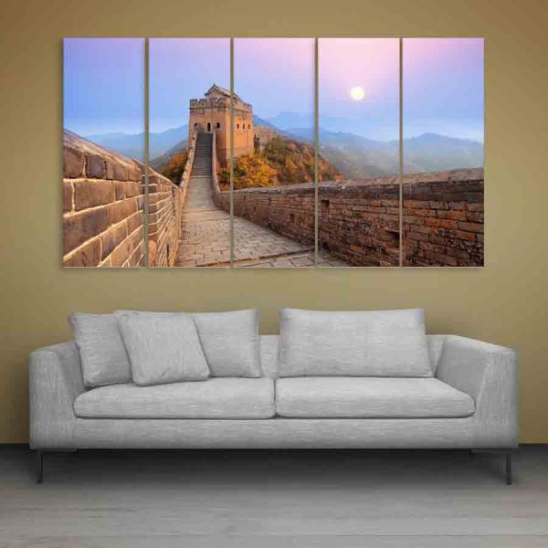 Multiple Frames Great Wall Of China Wall Painting (150cm X 76cm)