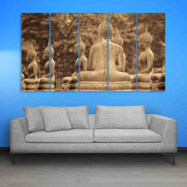 Multiple Frames Buddha Beautiful Wall Painting (150cm X 76cm)