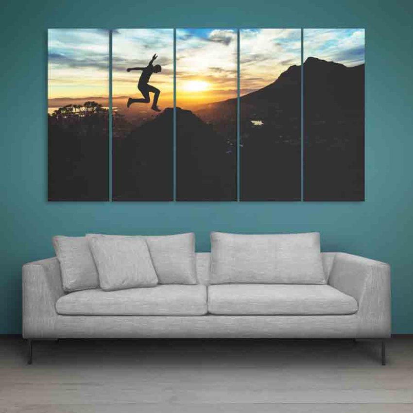 Multiple Frames Jump Beautiful Wall Painting (150cm X 76cm)