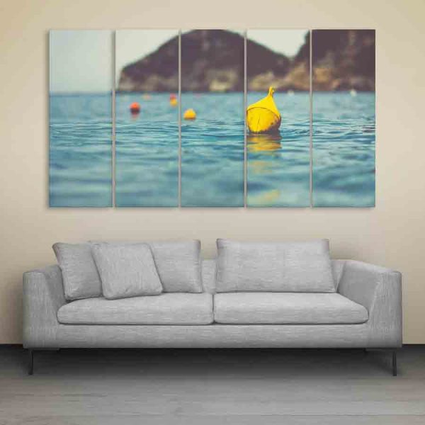 Multiple Frames Beautiful Lake Wall Painting (150cm X 76cm)