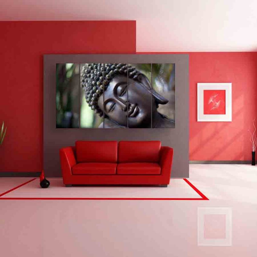 Multiple Frames Buddha Beautiful Wall Painting (150cm X 76cm)