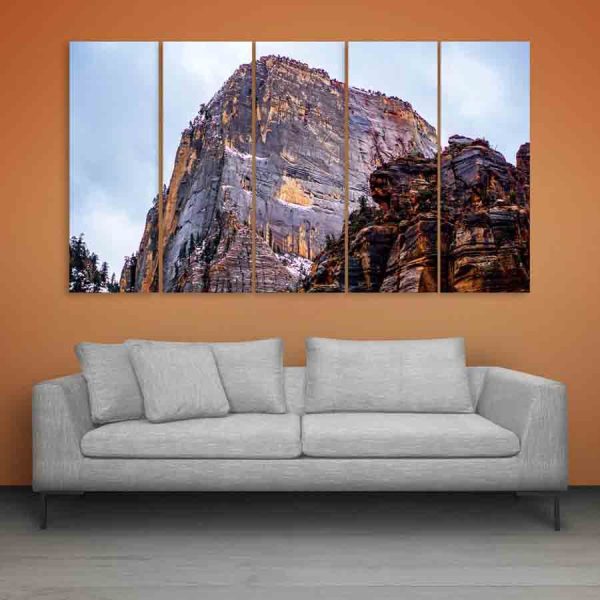 Multiple Frames Beautiful Mountain Wall Painting (150cm X 76cm)