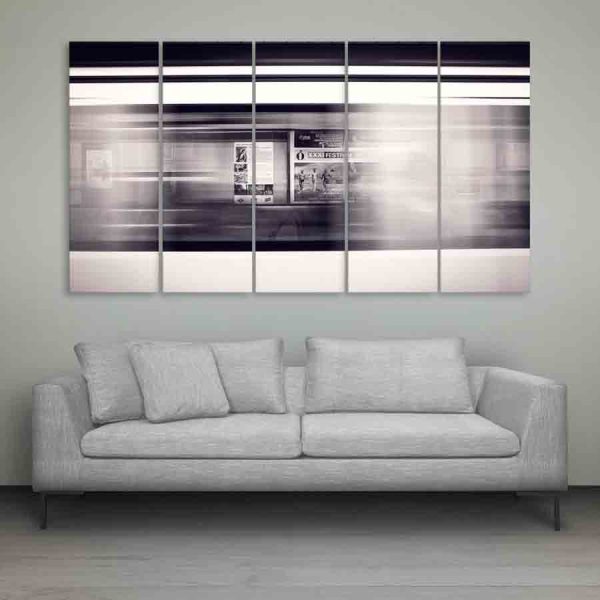 Multiple Frames Moving Train Wall Painting (150cm X 76cm)