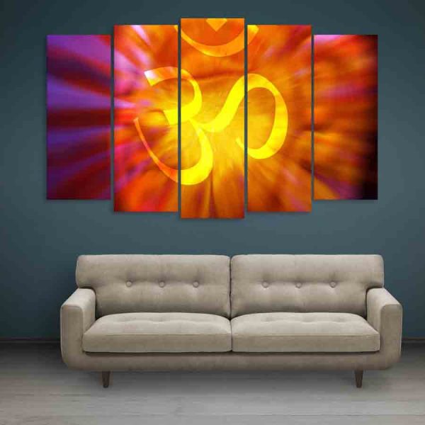 Multiple Frames Om Wall Painting (150cm X 76cm)