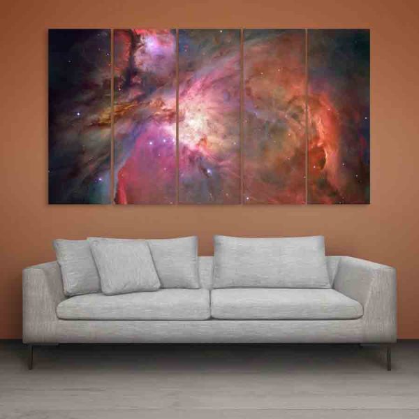 Multiple Frames Beautiful Space Universe Wall Painting (150cm X 76cm)