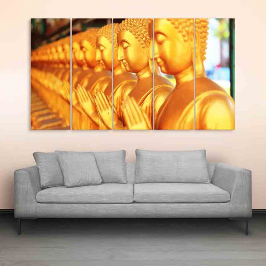 Multiple Frames Buddha Beautiful Wall Painting (150cm X 76cm)