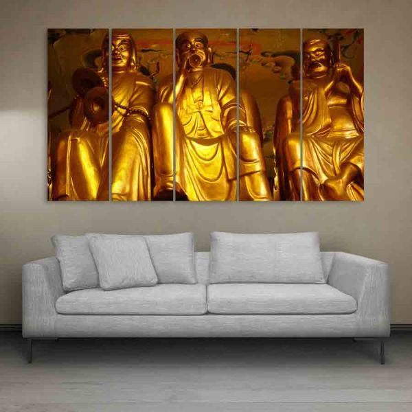 Multiple Frames Buddha Beautiful Wall Painting (150cm X 76cm)