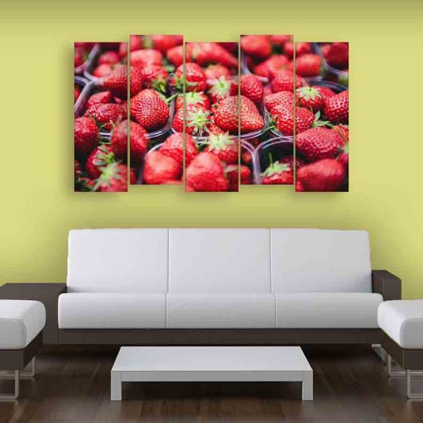 Multiple Frames Beautiful Strawberries Wall Painting (150cm X 76cm)