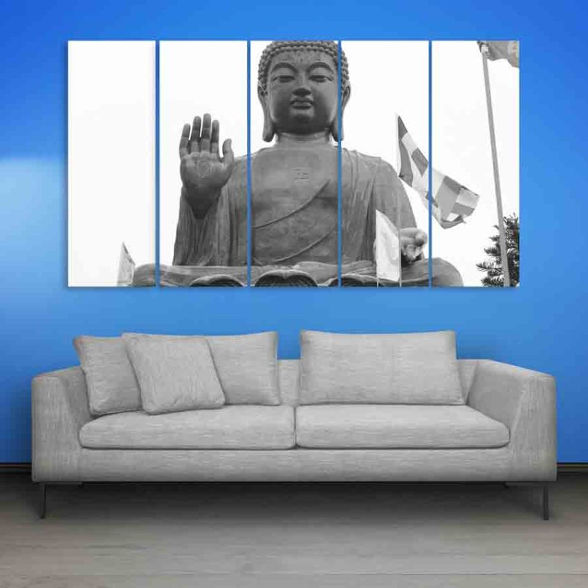 Multiple Frames Buddha Beautiful Wall Painting (150cm X 76cm)