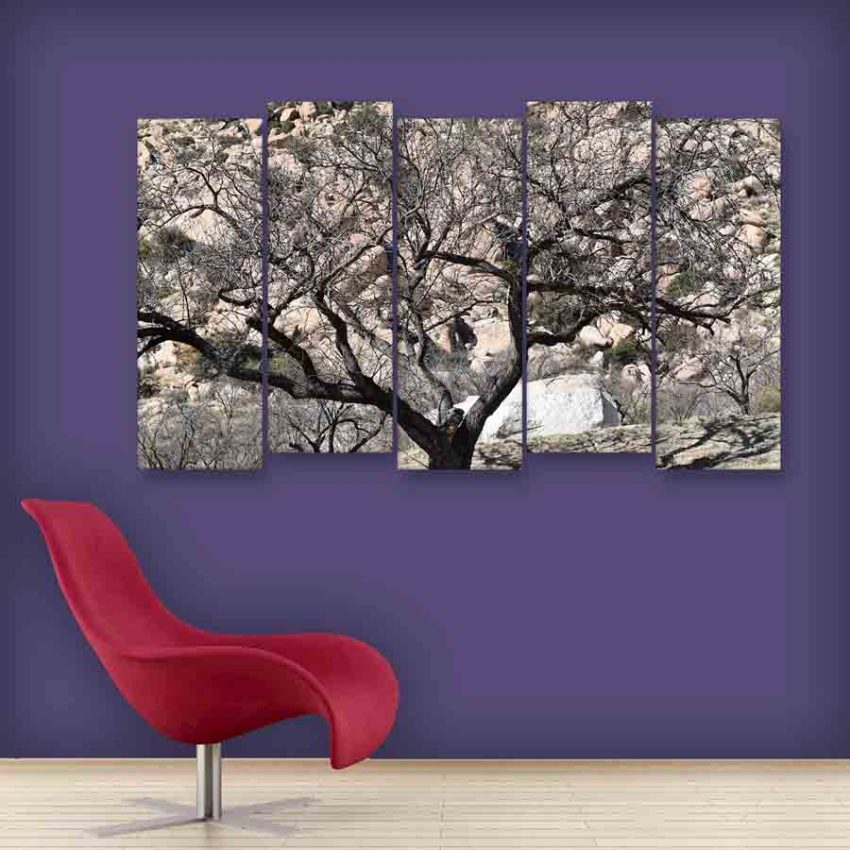 Multiple Frames Beautiful Tree Wall Painting (150cm X 76cm)