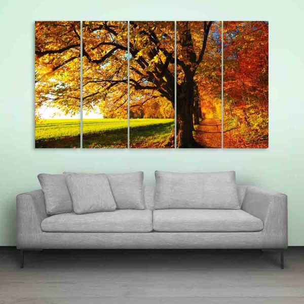 Multiple Frames Beautiful Tree Wall Painting (150cm X 76cm)