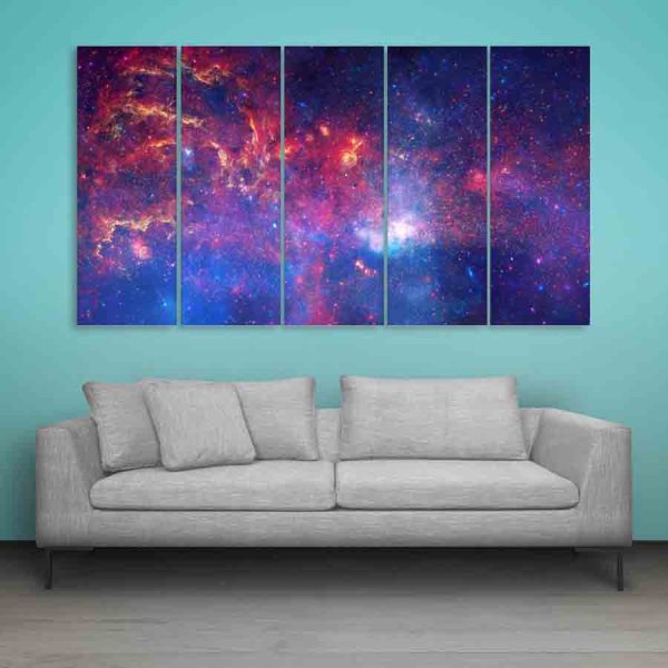 Multiple Frames Space Universe Wall Painting (150cm X 76cm)