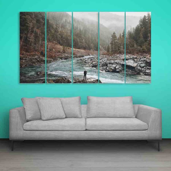 Multiple Frames Beautiful Scenery Wall Painting (150cm X 76cm)