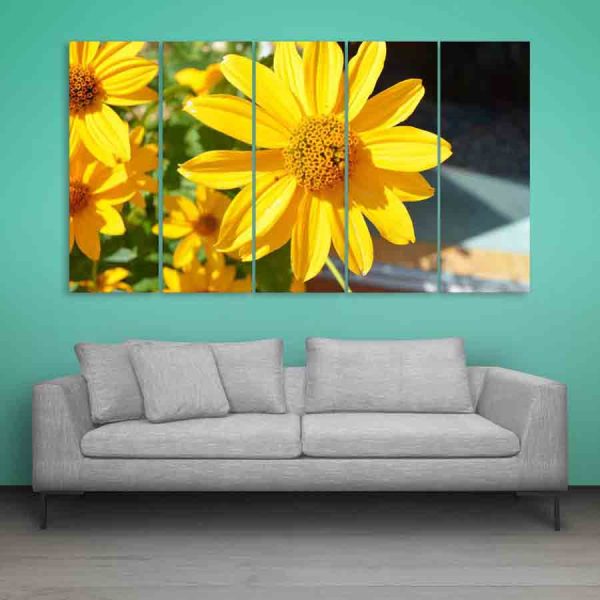 Multiple Frames Beautiful Flower Wall Painting (150cm X 76cm)