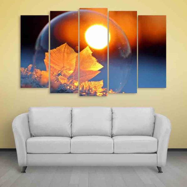 Multiple Frames Beautiful Leaf Wall Painting (150cm X 76cm)