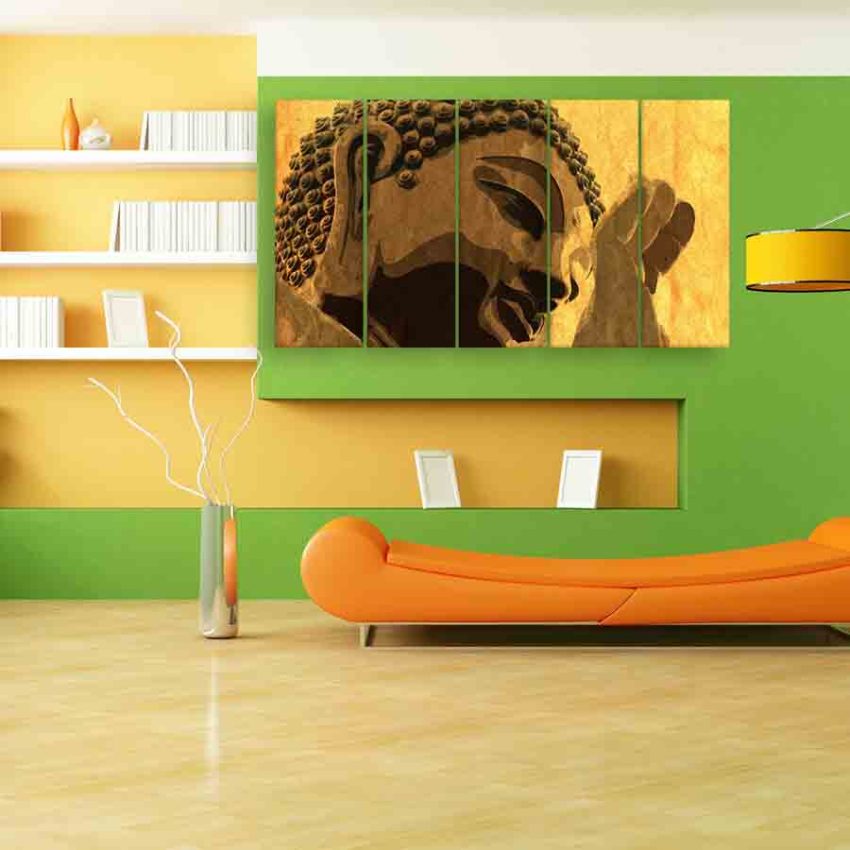 Multiple Frames Buddha Beautiful Wall Painting (150cm X 76cm)