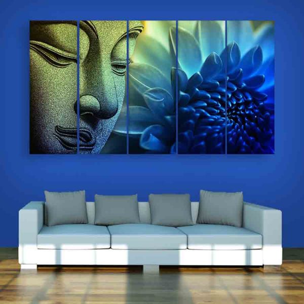 Multiple Frames Buddha Beautiful Wall Painting (150cm X 76cm)