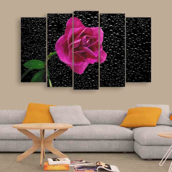 Multiple Frames Beautiful Flower Wall Painting (150cm X 76cm)